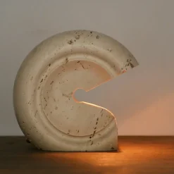 Pamono Travertine Table Lamp by Cesari for Sormani, 1970s