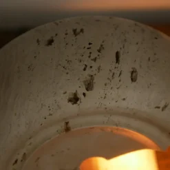 Pamono Travertine Table Lamp by Cesari for Sormani, 1970s