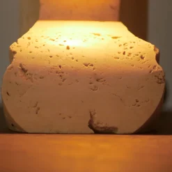 Pamono Travertine Table Lamp by Cesari for Sormani, 1970s