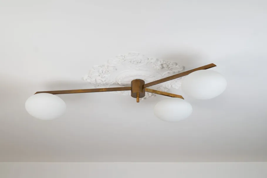 New Pamono Tre Lune Ceiling Lamp by Angelo Lelii for Arredoluce, 1960s