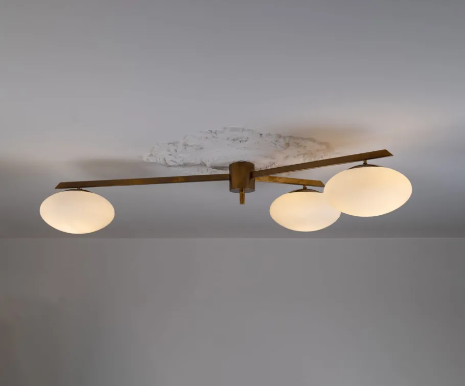 New Pamono Tre Lune Ceiling Lamp by Angelo Lelii for Arredoluce, 1960s