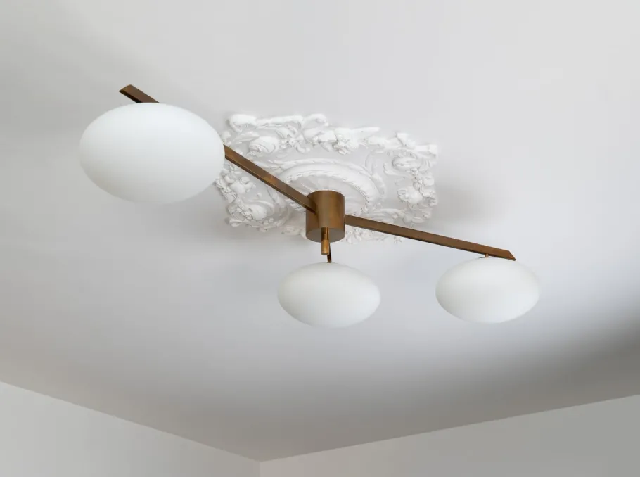 New Pamono Tre Lune Ceiling Lamp by Angelo Lelii for Arredoluce, 1960s