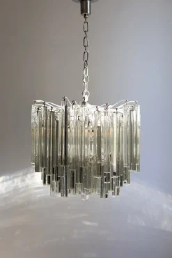 Clearance Pamono Triedri Crystal Ceiling Light by Paolo Venini, 1970s