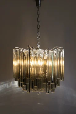 Clearance Pamono Triedri Crystal Ceiling Light by Paolo Venini, 1970s