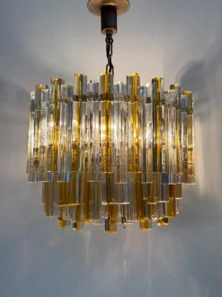 Hot Pamono Triedri Series Chandelier in Murano Glass from Venini, Italy, 1960s