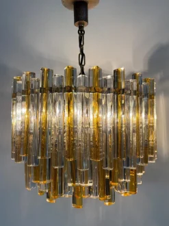 Hot Pamono Triedri Series Chandelier in Murano Glass from Venini, Italy, 1960s