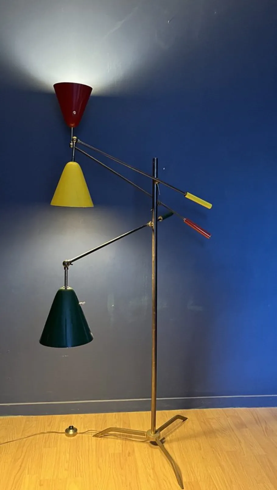 New Pamono Triennial Lamp attributed to Angelo Lelli for Arredoluce, Italy, 1950s