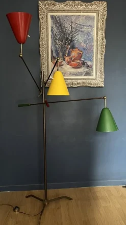 New Pamono Triennial Lamp attributed to Angelo Lelli for Arredoluce, Italy, 1950s