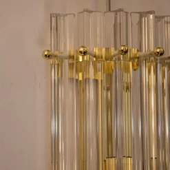 Clearance Pamono Trihedral Murano Glass Sconces by Murano, Set of 2