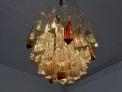 Sale Pamono Trilobi Murano Glass Chandelier by Paolo Venini, Italy, 1960s