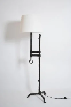 New Pamono Tripod Wrought Iron Floor Lamp, 1950s