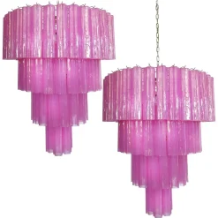 Discount Pamono Tronchi Chandeliers in the Style of Toni Zuccheri for Venini, Murano, Set of 2