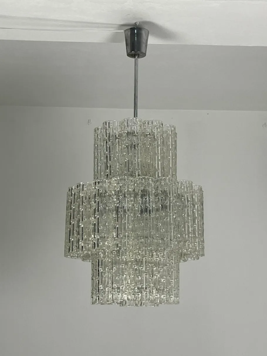 Sale Pamono Tronchi Murano Glass Chandelier, 1960s