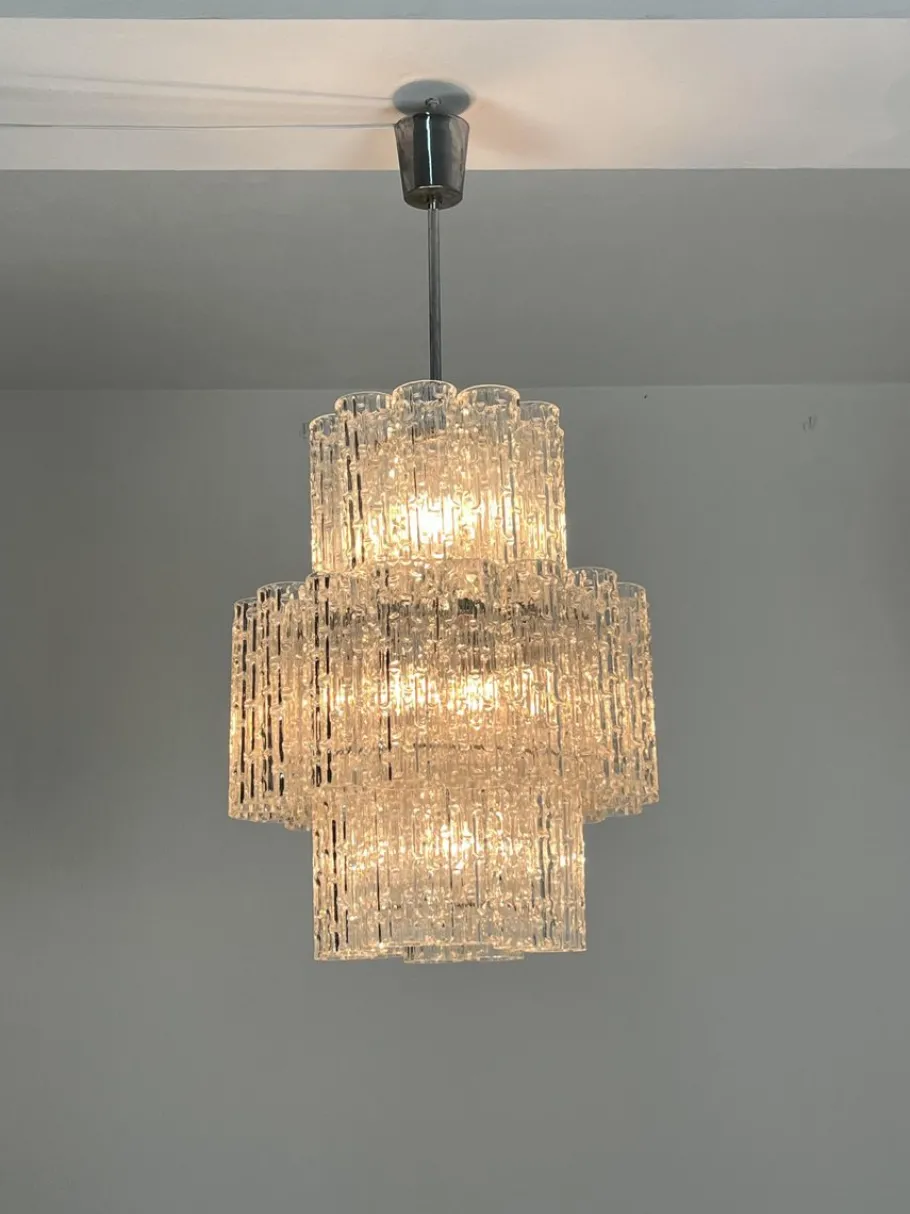 Sale Pamono Tronchi Murano Glass Chandelier, 1960s
