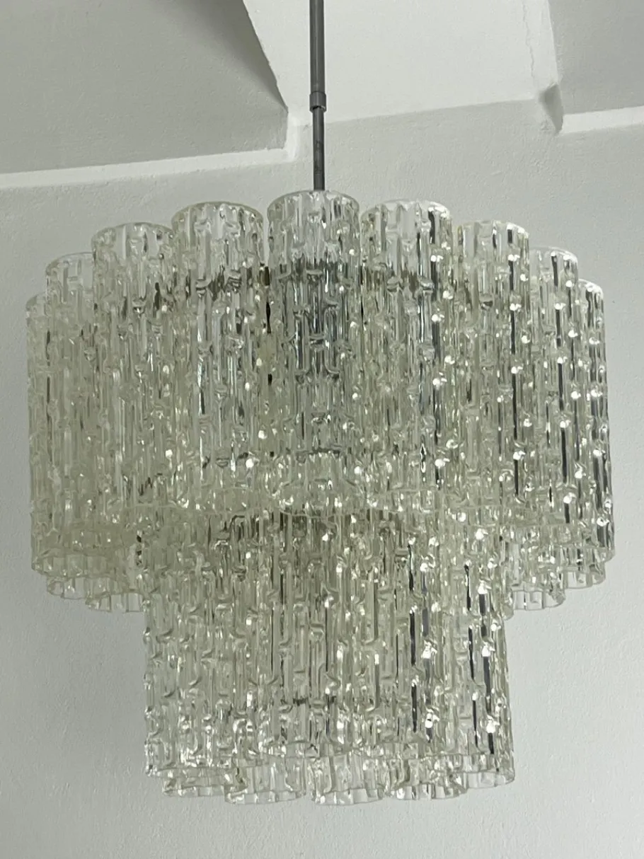 Discount Pamono Tronchi Murano Glass Chandelier, Italy, 1960s