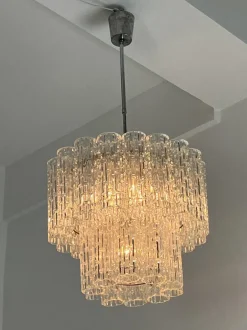 Discount Pamono Tronchi Murano Glass Chandelier, Italy, 1960s