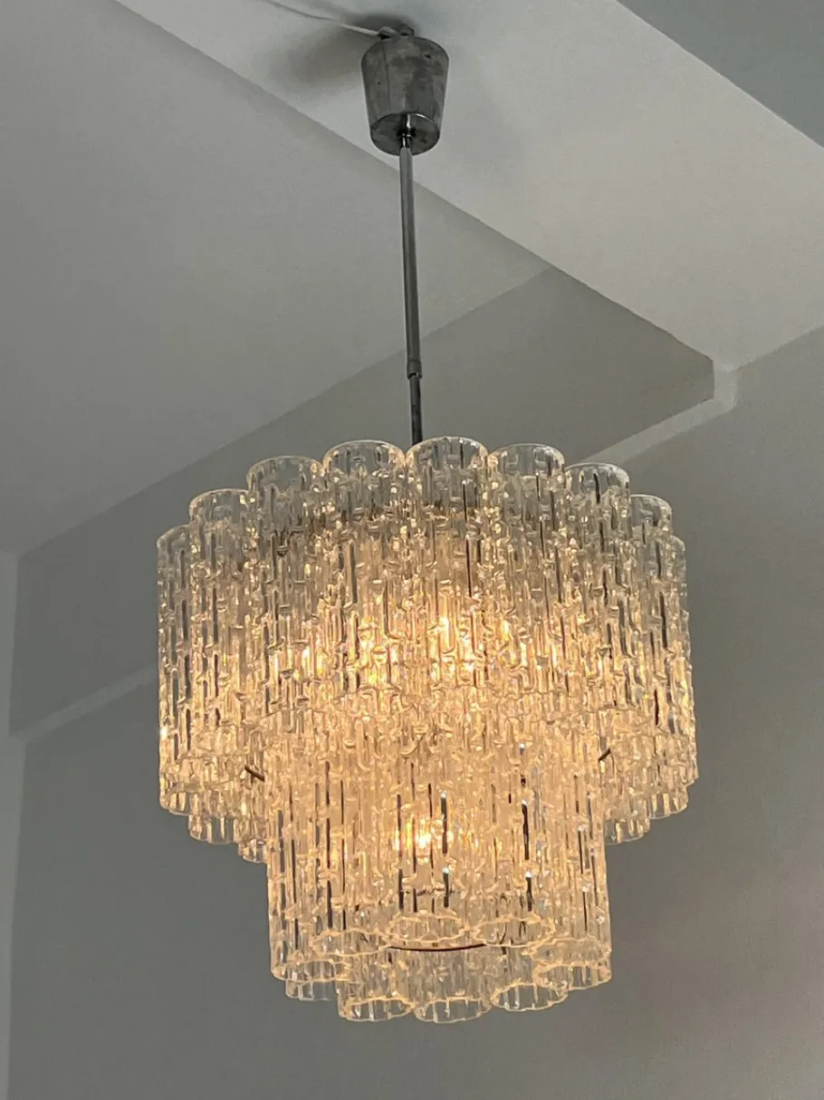 Discount Pamono Tronchi Murano Glass Chandelier, Italy, 1960s