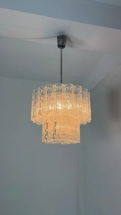 Discount Pamono Tronchi Murano Glass Chandelier, Italy, 1960s