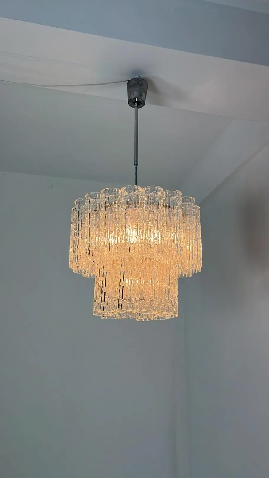 Discount Pamono Tronchi Murano Glass Chandelier, Italy, 1960s