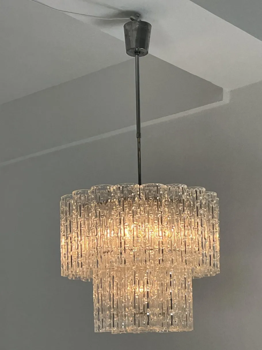 Discount Pamono Tronchi Murano Glass Chandelier, Italy, 1960s