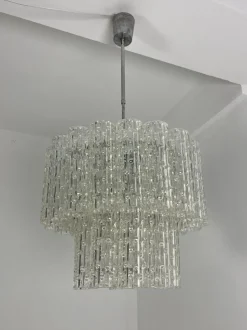 Discount Pamono Tronchi Murano Glass Chandelier, Italy, 1960s