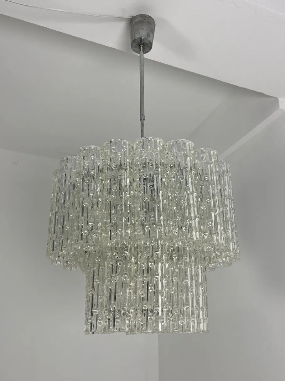Discount Pamono Tronchi Murano Glass Chandelier, Italy, 1960s