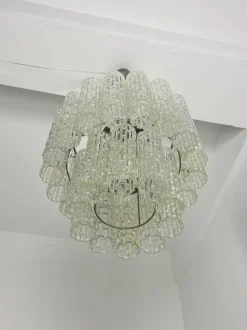 Discount Pamono Tronchi Murano Glass Chandelier, Italy, 1960s