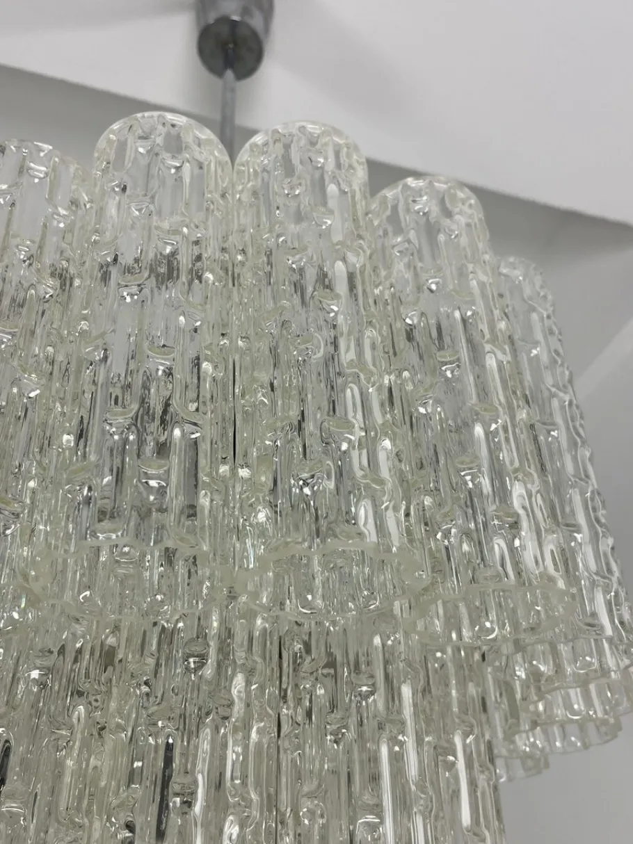 Discount Pamono Tronchi Murano Glass Chandelier, Italy, 1960s