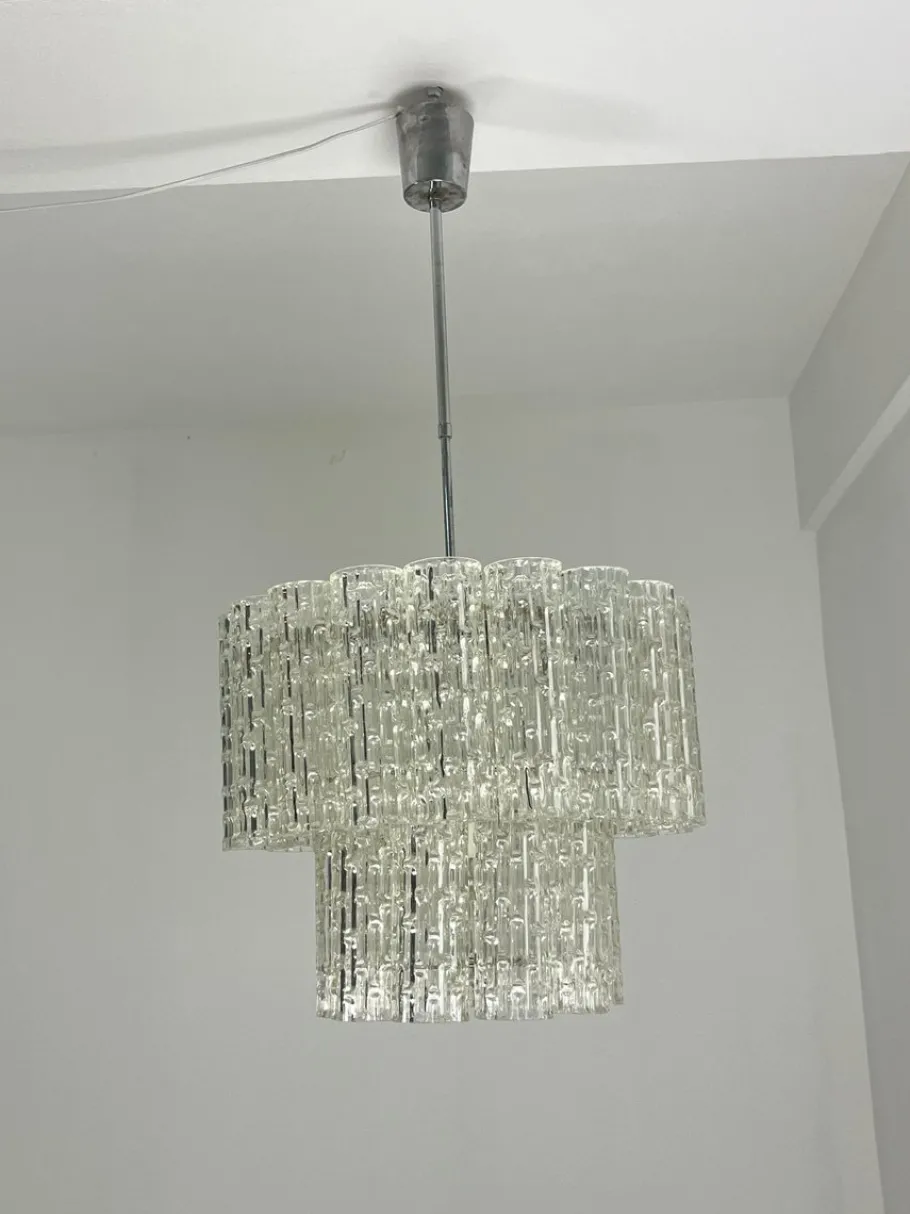 Discount Pamono Tronchi Murano Glass Chandelier, Italy, 1960s