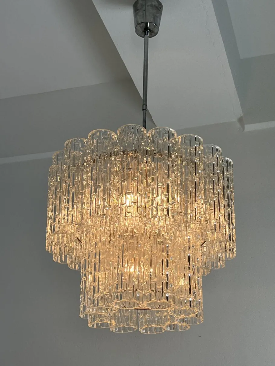 Discount Pamono Tronchi Murano Glass Chandelier, Italy, 1960s
