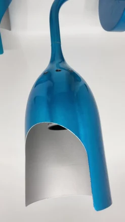 New Pamono Tsé Tsé Adjustable Wall Lights in French Blue Aluminum, Set of 2