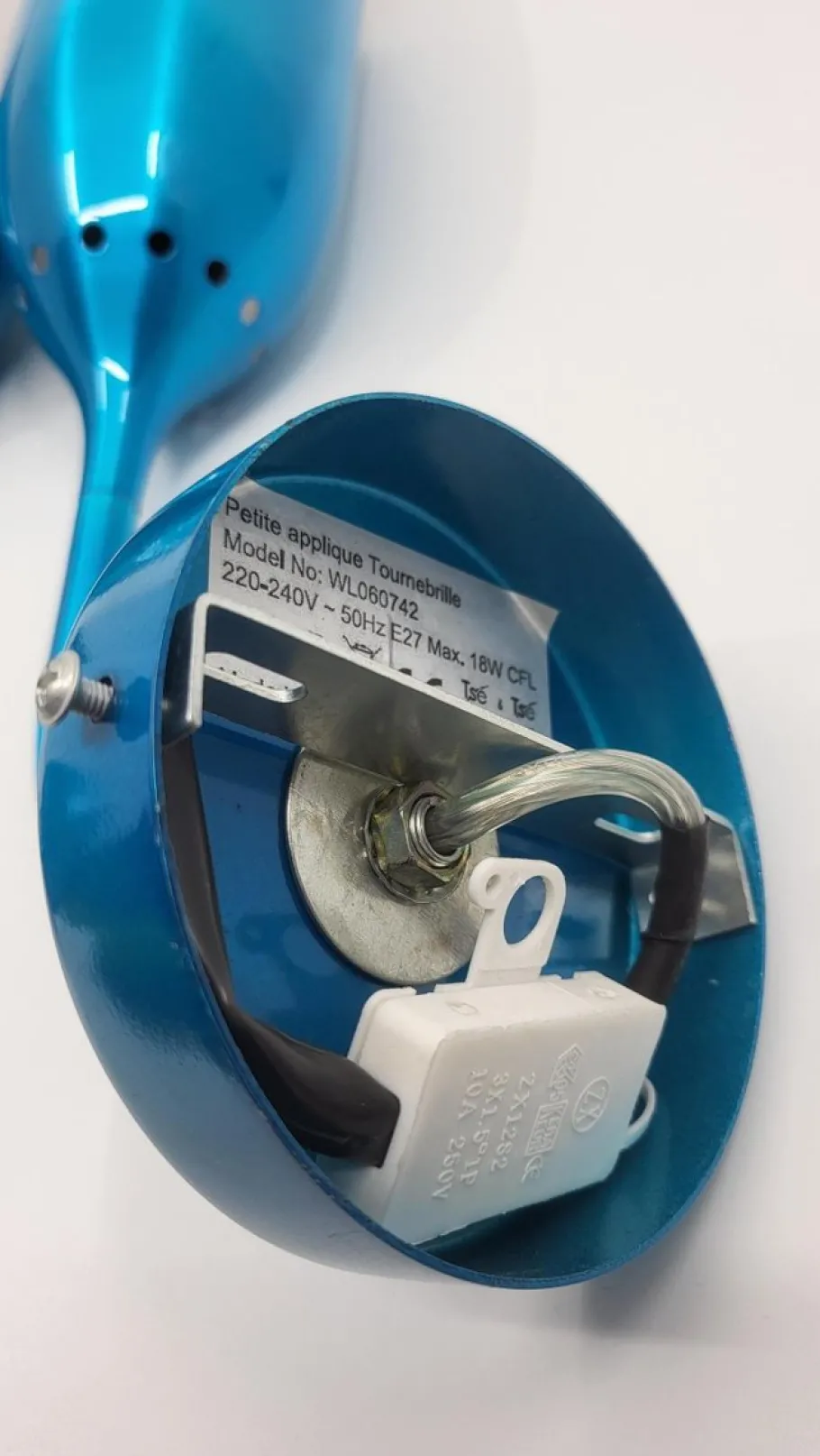 New Pamono Tsé Tsé Adjustable Wall Lights in French Blue Aluminum, Set of 2