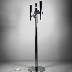 Discount Pamono Tubular Chrome Floor Lamp, Italy, 1970s