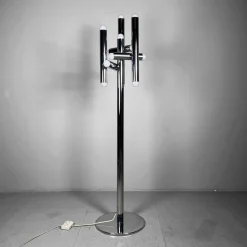Discount Pamono Tubular Chrome Floor Lamp, Italy, 1970s