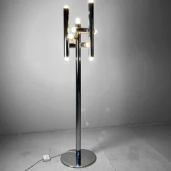 Discount Pamono Tubular Chrome Floor Lamp, Italy, 1970s