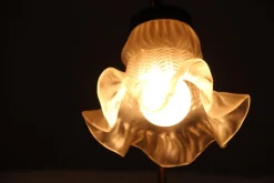 Pamono Tulip Glass Lampshade Accent Table Lamp, France, 1970s