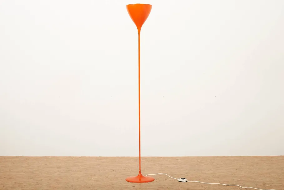 Best Pamono Tulip-Shaped Model 41837 Lamp in Orange Metal from Bag Turgi, 1962