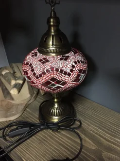 Pamono Turkish Red Mosaic Lamp