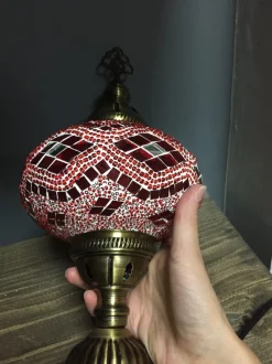 Pamono Turkish Red Mosaic Lamp