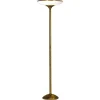 Best Pamono Turned Brass and Opaline Glass Floor Lamp from Relco Milano, Italy, 1970s