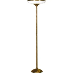 Best Pamono Turned Brass and Opaline Glass Floor Lamp from Relco Milano, Italy, 1970s