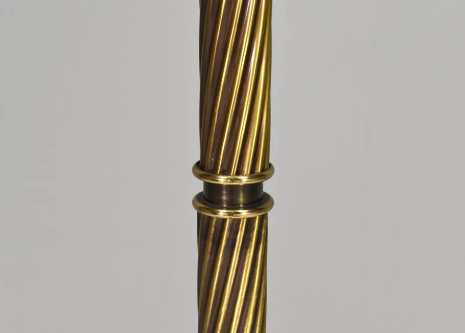 Best Pamono Turned Brass and Opaline Glass Floor Lamp from Relco Milano, Italy, 1970s