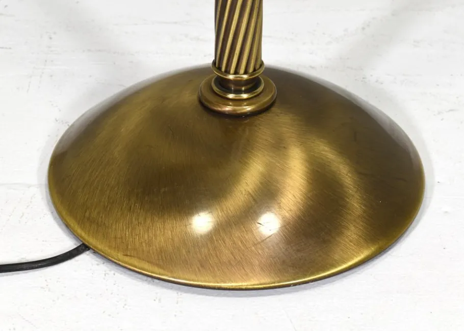 Best Pamono Turned Brass and Opaline Glass Floor Lamp from Relco Milano, Italy, 1970s