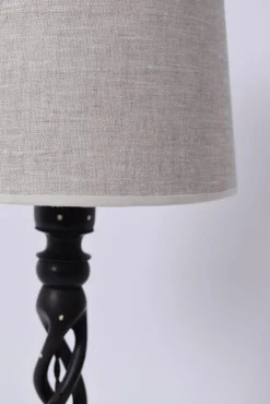 Discount Pamono Turned Wood Twist Lamp, 1960s