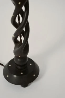 Discount Pamono Turned Wood Twist Lamp, 1960s