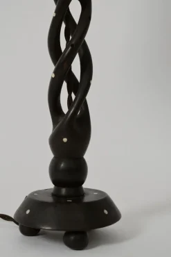 Discount Pamono Turned Wood Twist Lamp, 1960s