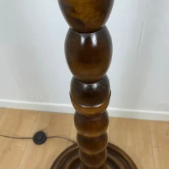 Clearance Pamono Turned Wooden Floor Lamp, 1980
