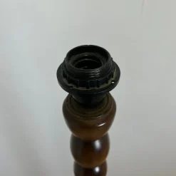 Clearance Pamono Turned Wooden Floor Lamp, 1980