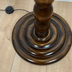 Clearance Pamono Turned Wooden Floor Lamp, 1980