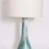 New Pamono Turquoise and White Lamp, France, 1960s